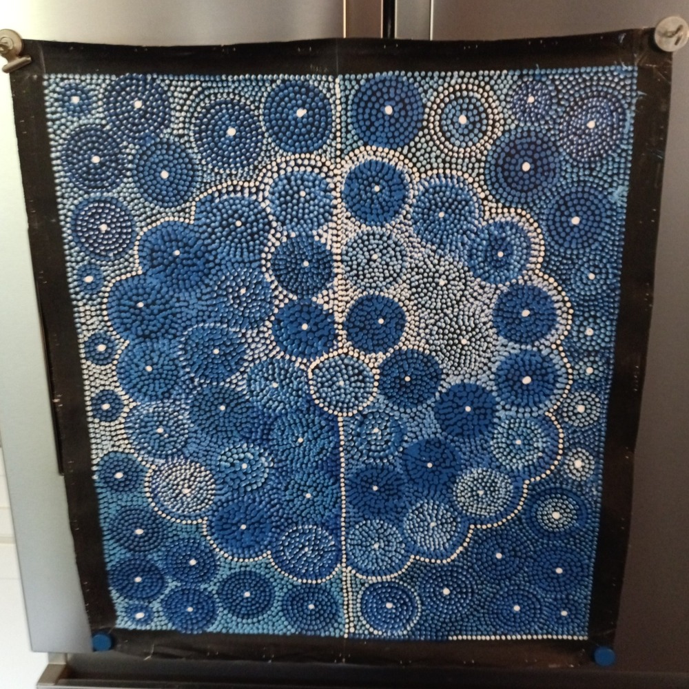 Janet Forrester Ngala Aboriginal Dot Painting Milky Way Dreaming Signed 26x29